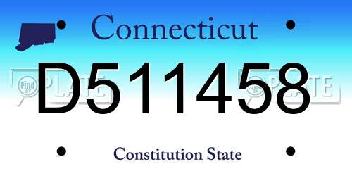 D511458 Connecticut License Plate