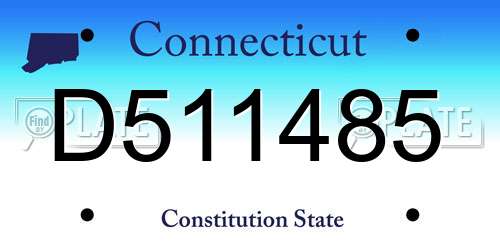 D511485 Connecticut License Plate
