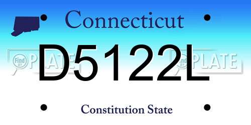 D5122L Connecticut License Plate