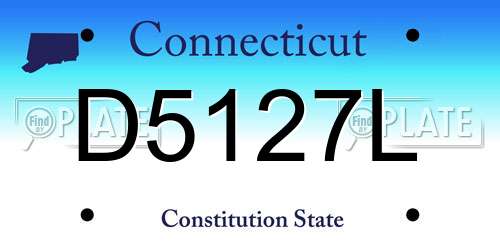 D5127L Connecticut License Plate