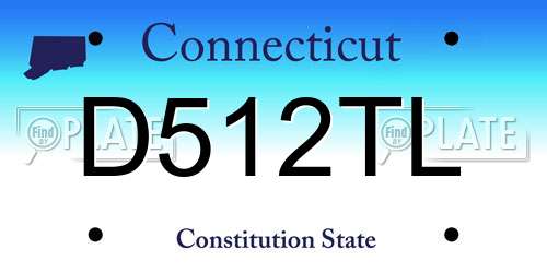 D512TL Connecticut License Plate