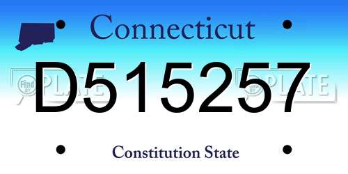 D515257 Connecticut License Plate