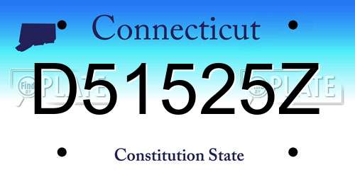 D51525Z Connecticut License Plate