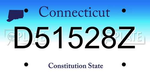 D51528Z Connecticut License Plate