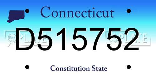 D515752 Connecticut License Plate
