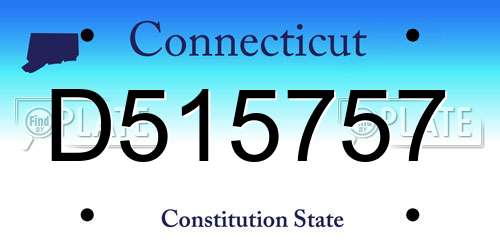 D515757 Connecticut License Plate