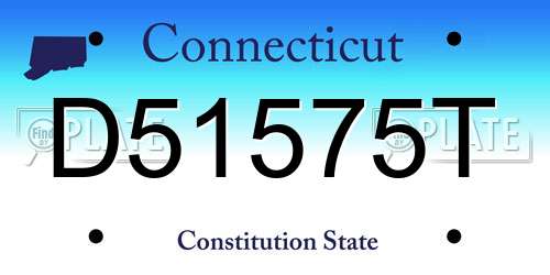 D51575T Connecticut License Plate