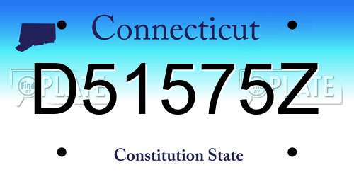 D51575Z Connecticut License Plate