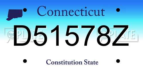 D51578Z Connecticut License Plate
