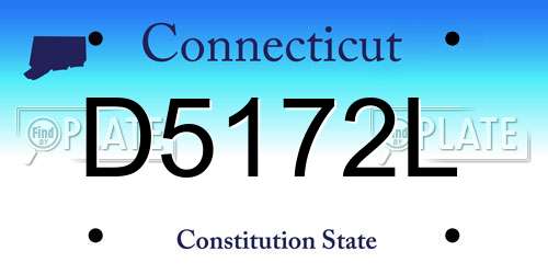 D5172L Connecticut License Plate