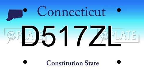 D517ZL Connecticut License Plate