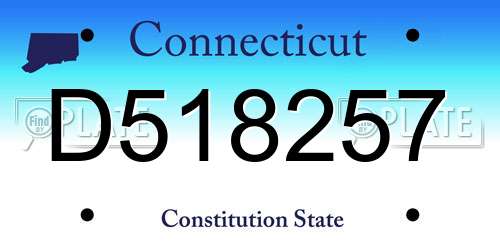 D518257 Connecticut License Plate