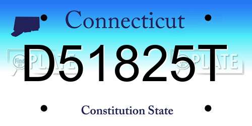 D51825T Connecticut License Plate