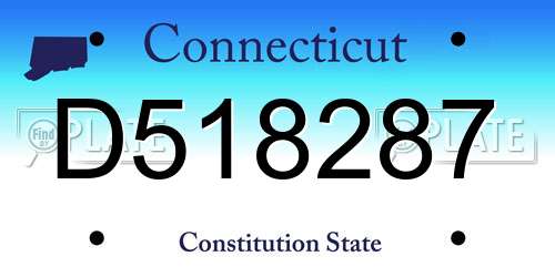 D518287 Connecticut License Plate