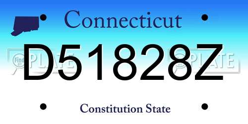 D51828Z Connecticut License Plate