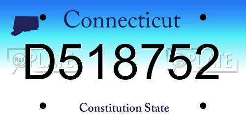 D518752 Connecticut License Plate