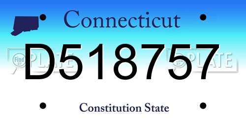 D518757 Connecticut License Plate