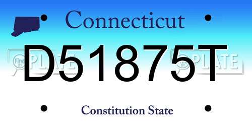 D51875T Connecticut License Plate