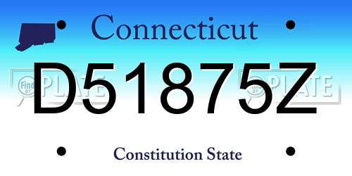 D51875Z Connecticut License Plate