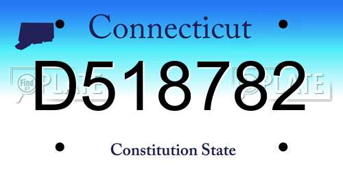 D518782 Connecticut License Plate