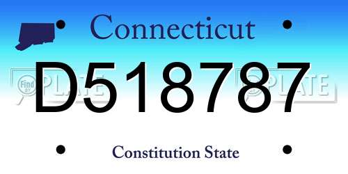 D518787 Connecticut License Plate