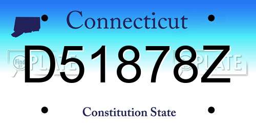 D51878Z Connecticut License Plate