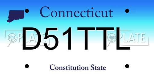 D51TTL Connecticut License Plate
