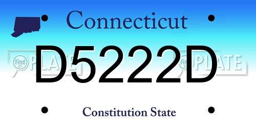 D5222D Connecticut License Plate