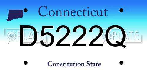 D5222Q Connecticut License Plate