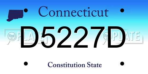 D5227D Connecticut License Plate