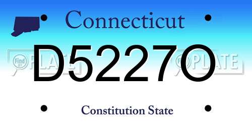 D5227O Connecticut License Plate