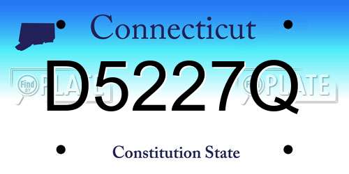 D5227Q Connecticut License Plate