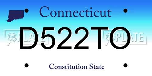 D522TO Connecticut License Plate