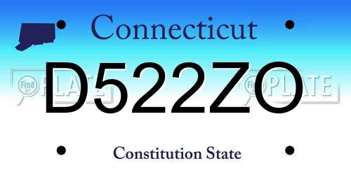 D522ZO Connecticut License Plate