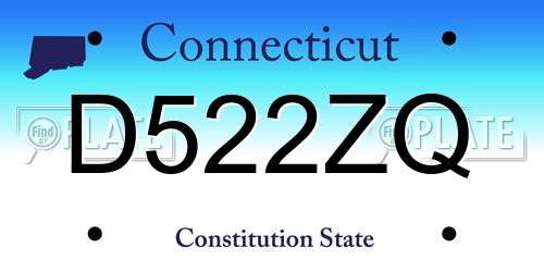 D522ZQ Connecticut License Plate