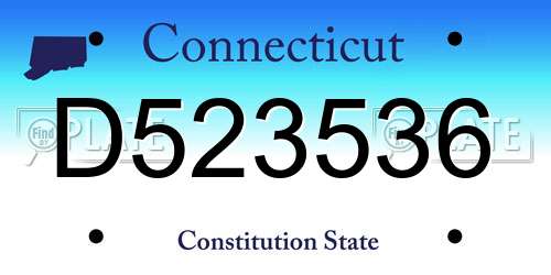 D523536 Connecticut License Plate