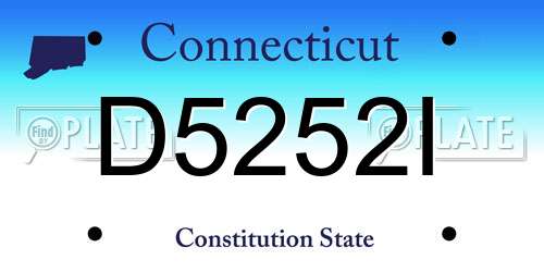 D5252I Connecticut License Plate