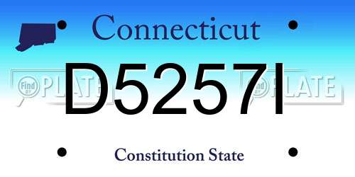 D5257I Connecticut License Plate