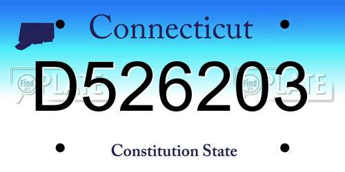 D526203 Connecticut License Plate