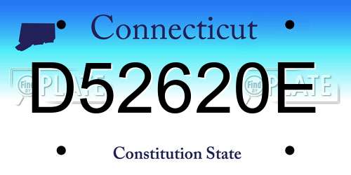 D52620E Connecticut License Plate