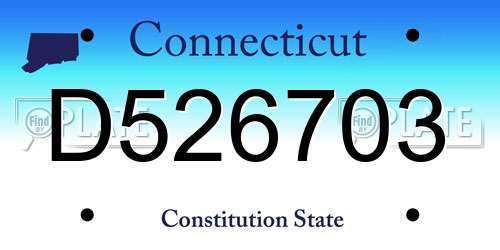 D526703 Connecticut License Plate