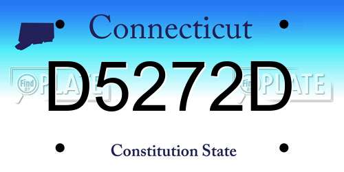 D5272D Connecticut License Plate