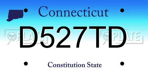 D527TD Connecticut License Plate