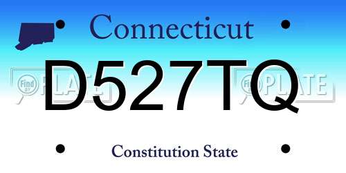 D527TQ Connecticut License Plate