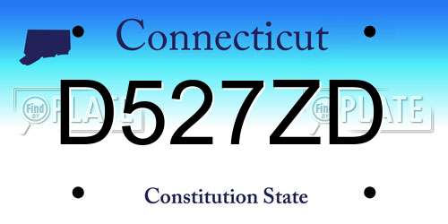 D527ZD Connecticut License Plate