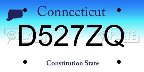 D527ZQ Connecticut License Plate