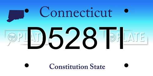 D528TI Connecticut License Plate
