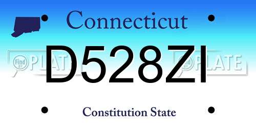 D528ZI Connecticut License Plate