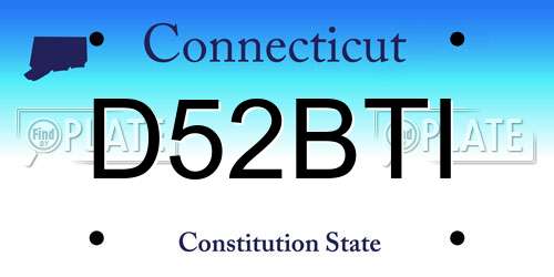D52BTI Connecticut License Plate