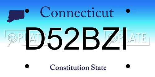 D52BZI Connecticut License Plate